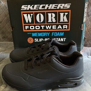 Skechers Black Sneakers with Memory Foam and Slip-Resistant Sole